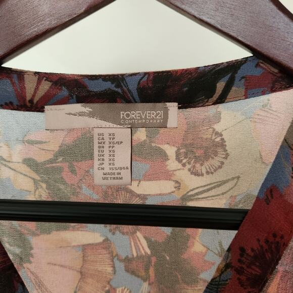 Forever 21 Floral See-through Knee-length Dress Size XS - Picture 4 of 9